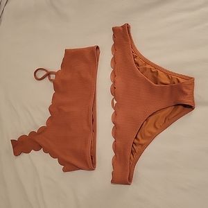 Top Shop One Shoulder Scalloped Two Piece Bikini 👙